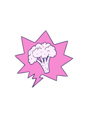 Konuşma baloncuklu çizgi film brokolisinin radyoaktif parlak animasyonu