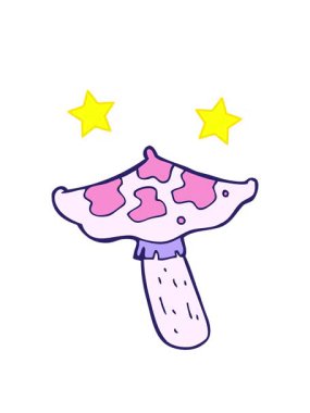 dönen yıldızlar çizgi film mantar tasarımının animasyonu