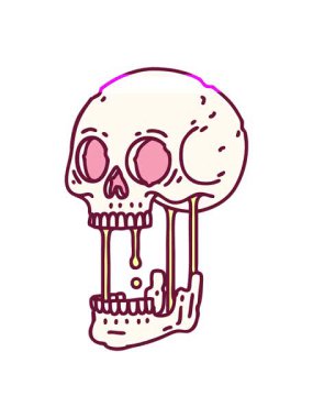 parlak parlak renkli bir kafatası tasarımı animasyonunu güçlendir