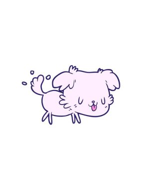 Yıldız patlaması etkisi çizgi film köpeğinin kuyruğunu sallamasının animasyonu