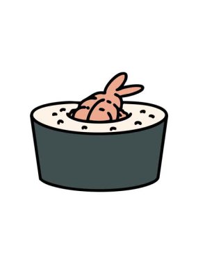 Karidesli geleneksel Japon suşisinin dikkat çekici animasyonu.