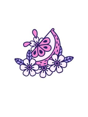 Dekoratif bir limonun ikonik dövme şeklindeki görüntüsünün yükselişi ve yüzüşü