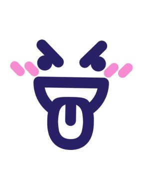 Dilden sarkan kötü yüz simgesinin titreşimli hareketi