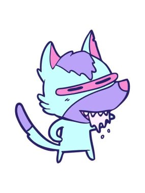 Aç Kurt çizgi filminin hareketli animasyonu.