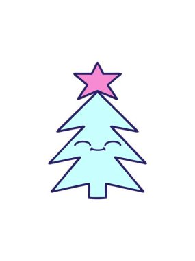 Noel ağacının sevimli çizgi filminin dikkat çekici animasyonu