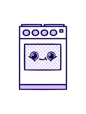 Bir mutfak fırınının çizgi filminin neon ışık efekti animasyonu