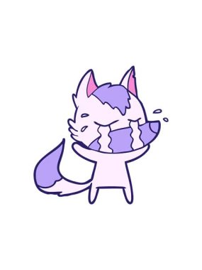 Karikatür ağlayan kurdun hareketli animasyonu