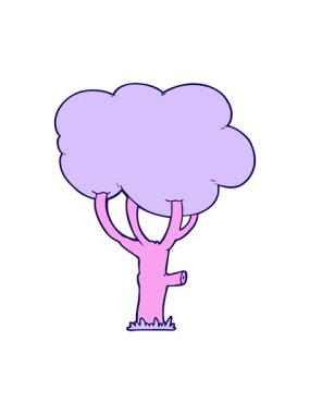 Garip ağaç çizgi filminin neon ışık efekti animasyonu