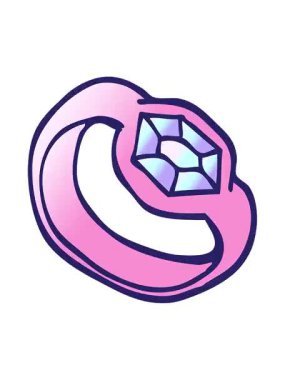 Vektör gradyan çizim karikatür elmas yüzük titreşimli animasyonu