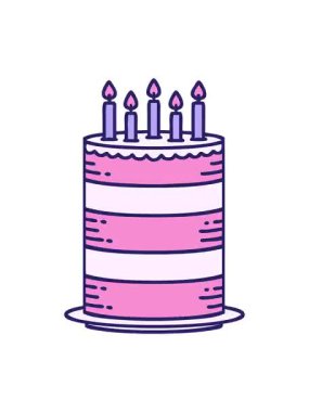 Doğum günü pastası çiziminin titreyen animasyonu