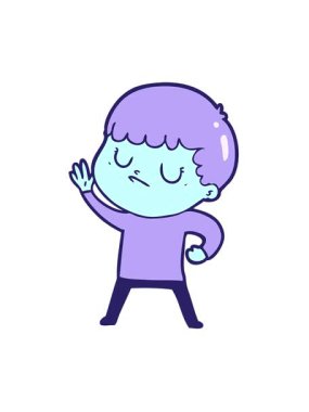 Çizgi filmdeki huysuz çocuğun hareketli animasyonu