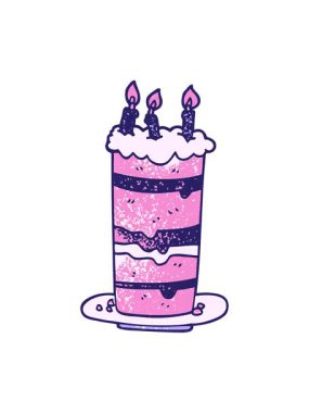 Bir doğum günü pastasının karalamalarının efekt canlandırması