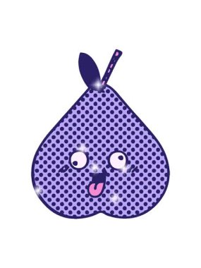 Çizgi roman stili yeşil armut çizgi filminin ışıltılı etkisi