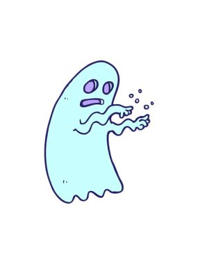 Çizgi film hayaletinin hareketli animasyonu