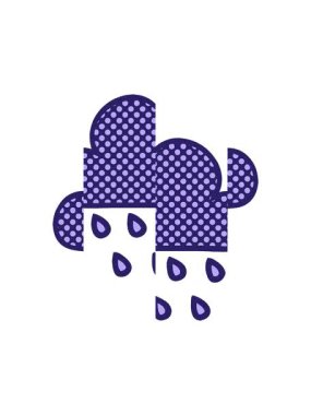 Bir fırtına yağmuru bulutunun karikatürü çizgi romanın bölünmüş hareketli animasyonu