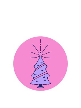jumping motion animation of icon of a christmas tree with star