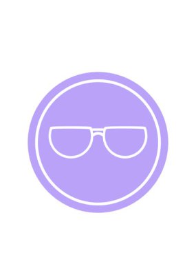 Gözlüklerin yanıp sönen radyal çizgileri grafik vektör çizimi dairesel sembolü canlandırması