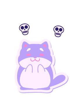 Mutlu küçük Corgi çıkartmasının dönen kafatası animasyonu