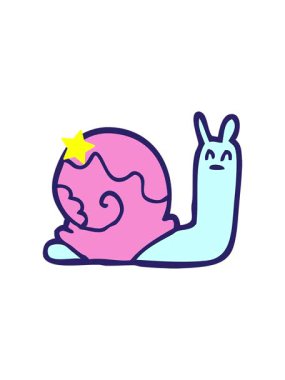 Parlayan yıldızlar çizgi film karalama salyangozunun animasyonunu etkiler.