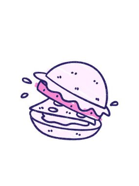 Yanıp sönen radyal çizgiler hamburgerin animasyonu