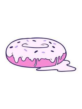 Bir çizgi film donut tasarımının titreşimli hareketli animasyonu