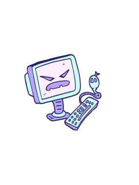 El çiziminin yatay titreşimli animasyonu karalama tarzı şeytani bilgisayar