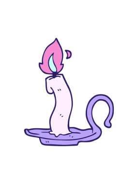 karalama yanan mum karikatürünün basınçlı animasyonu