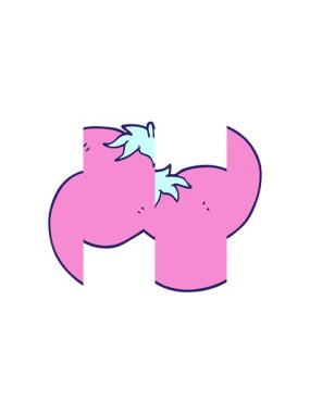 Karikatür animasyonunun bölünen hareketi. Kocaman domates.