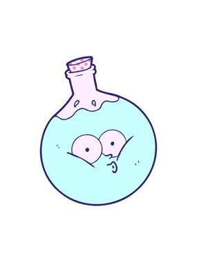 Çizgi film iksiri çiziminin basınçlı canlandırması