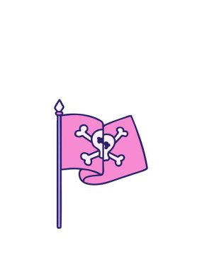 Korsan bayrağının ikonik dövme tarzının animasyonu