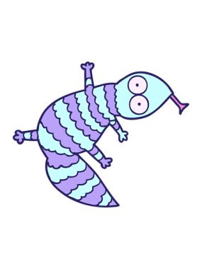 karikatür kertenkelesinin hareketli animasyonu