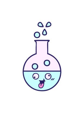 Test tüpünün sevimli çizgi filminin hareketli animasyonu