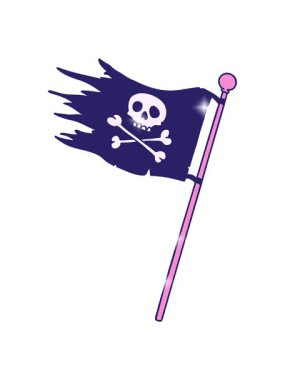 Parıltı efekti el çizimi korsan bayrağı karalaması