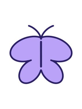 Kelebeğin basit cesur çiziminin dikkat çekici animasyonu