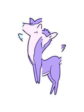 Bir geyiğin canlandırmasının bölünen hareketi