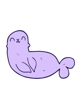 çizgi film mührünün neon ışık efekti canlandırması