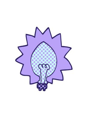 Karikatür karalama ampulünün titreşimli animasyonu