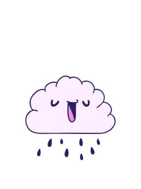 Çizgi film illüstrasyonunun animasyonunu genişletiyorum Kawaii hava durumu bulutu
