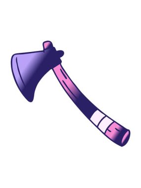 Bir bahçe baltasının gradyan karikatürü çizilmiş el hareketini salla