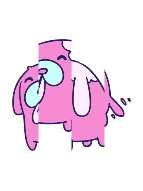 Tatlı bir köpeğin çizgi film çizimi olan kawaii 'nin bölünmüş hareket animasyonu