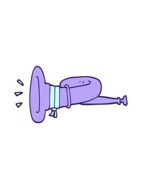 karikatür karikatür karalaması kıvrımlı boynuz enstrümanının basınçlı canlandırması