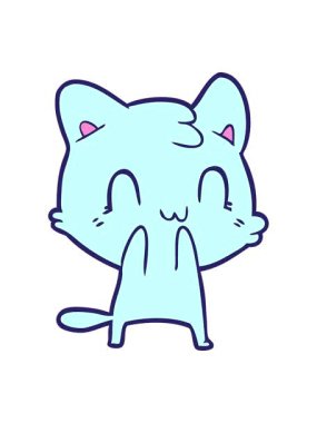 Mutlu kedi çizgi filminin basınçlı animasyonu