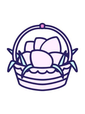 Paskalya sepeti ve yumurtalarının hareketli animasyonu