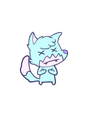 Çizgi film şaşı tilkinin radyoaktif parlayan animasyonu