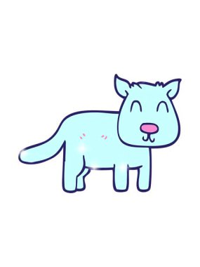 Sim efekti karalama sakin köpek animasyonu