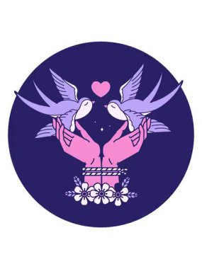 Bağlı ellerin dövme stili görüntüsünün canlandırmasını piksel hale getir ve yutkunur