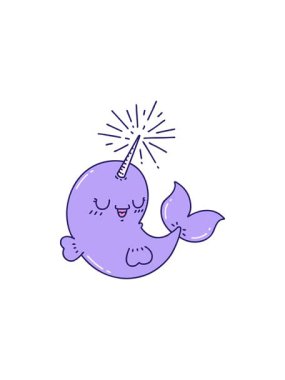 Dövme stili mutlu deniz gergedanı çiziminin yıldız patlaması etkisi animasyonu