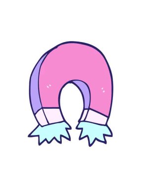 Çizgi film karikatür mıknatısının efekt canlandırması