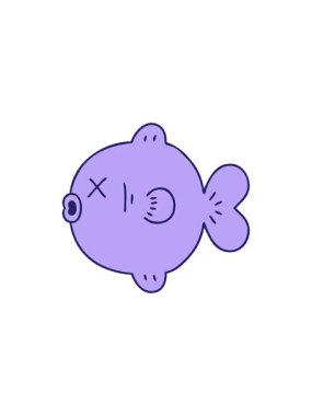 Komik karikatür balıklarının gösterişli satış animasyonları