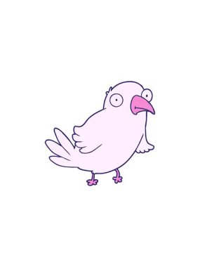 Sevimli bir kuş karakterinin gösterişli satış animasyonu